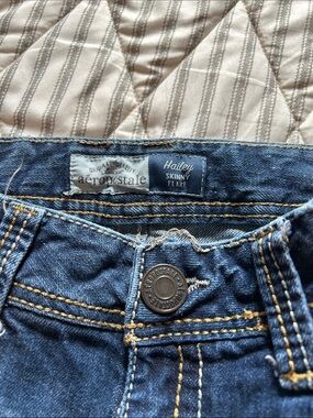 Aeropostale Hailey Skinny Flare Jeans in dark blue wash